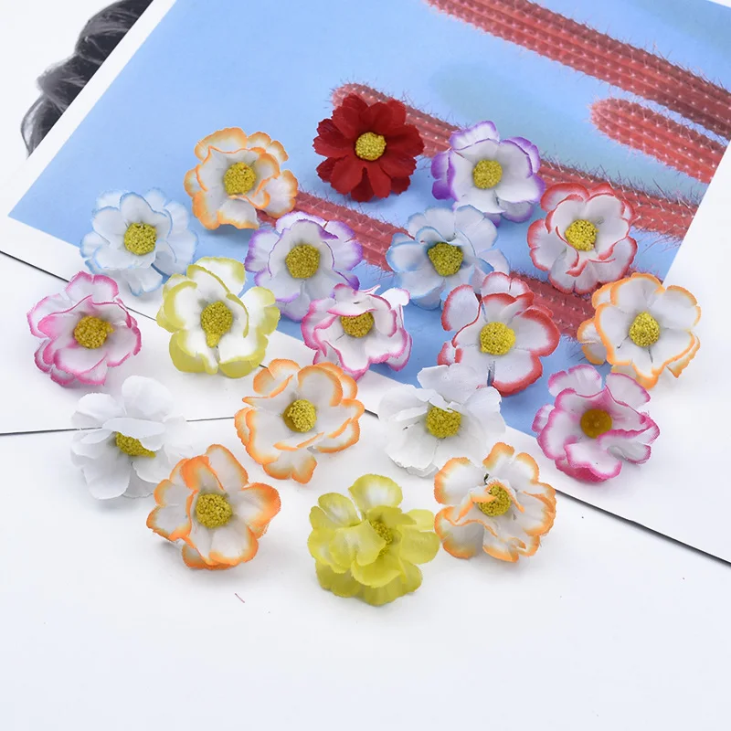 30/50/100 шт. 3 см мини вишневые Цветы diy Подарочная коробка Искусственные цветы