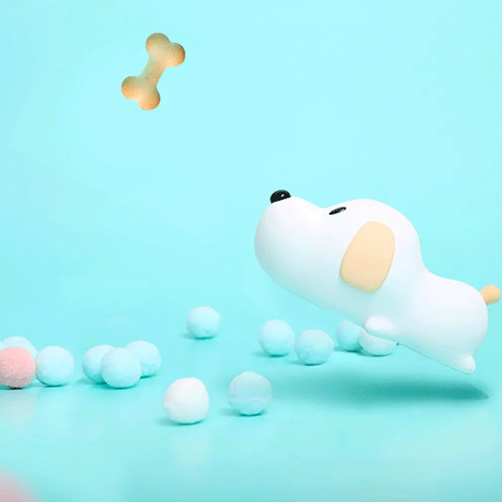 Мультяшный щенок сенсорный сенсор светодиодный перезаряжаеый ночник с разъемом