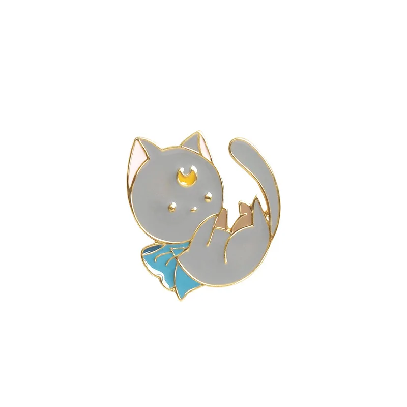 2 Pin корейский мультфильм милый эльф броши-кошки для женщин котенок значки с