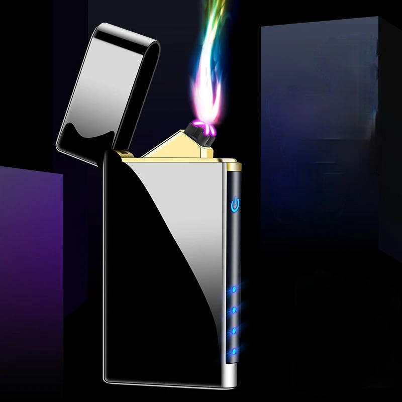 

Steel Tone Loud Double Arc Lighter Rechargeable Windproof Creative USB Electronic Cigarette Lighter Smoking Accessories Mechero