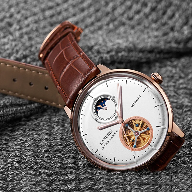 Модные Классические мужские ретро часы автоматические механические с
