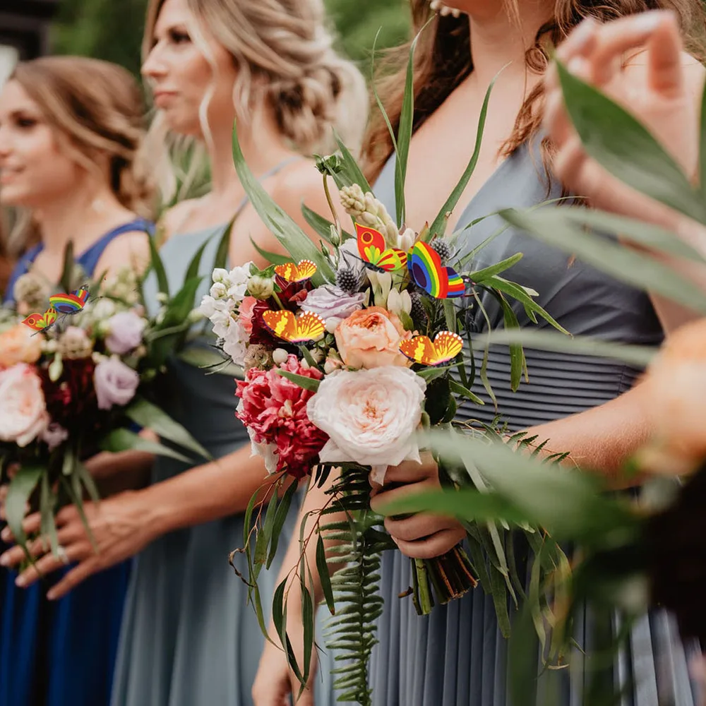 

25Pcs Butterflies Stakes Garden Fake Butterflies Decorations Ornaments (Random Color)