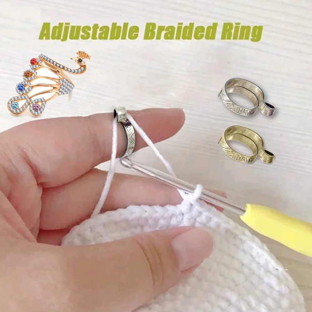 1 шт. регулируемая петля для вязания крючком в форме павлина инструменты кольцо
