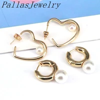 6pairs pearl earrings for women 2020 fashion simulated pearl earrings heart roundoval hoop earring jewelry