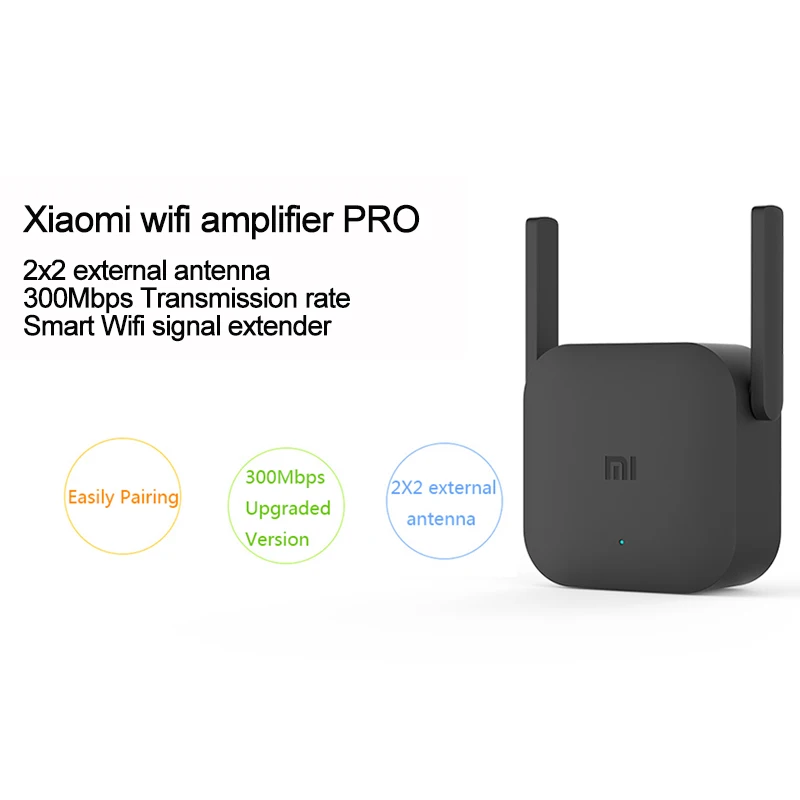 Original Xiaomi WiFi Amplifier Pro 300Mbps Amplificador Wi-Fi Repeater Wifi Signal Cover Extender Repeater 2.4G Mi Wireless