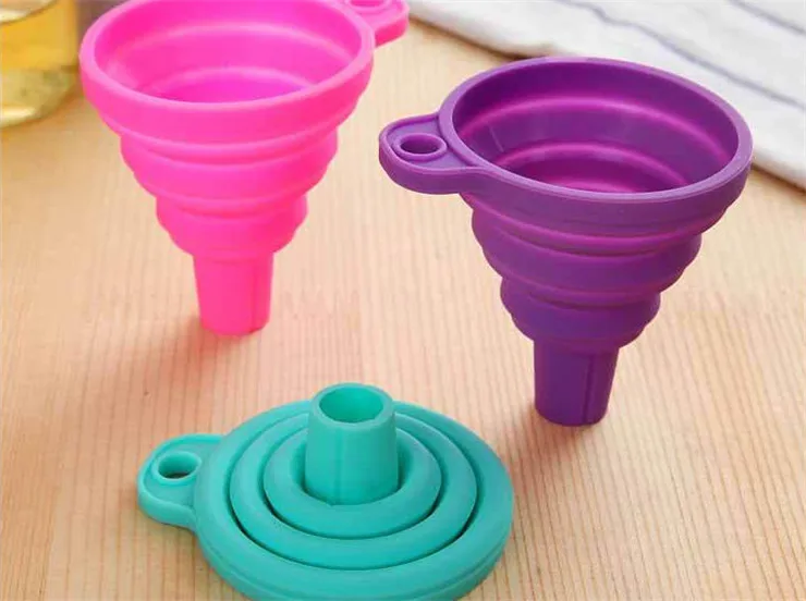 Горячая Распродажа складная телескопическая Воронка с длинным горлышком для