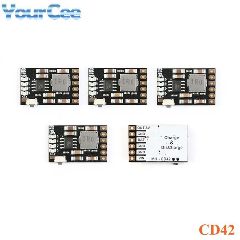 5 шт. CD42 DC 5V 2.1A мобильный Мощность Diy доска 4 2 V заряда разряда Boost Батарея индикатор