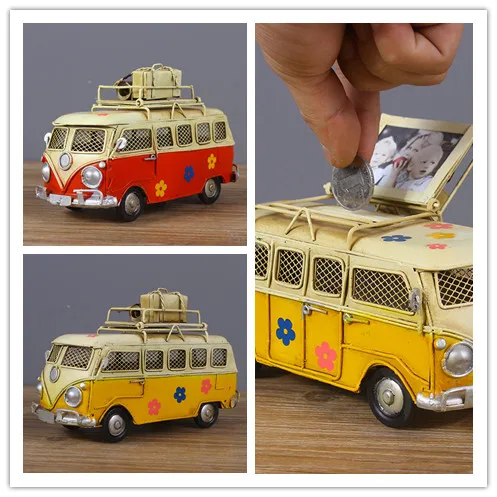 Мини модель городского автобуса 17 см ретро винтажная игрушка ручной работы