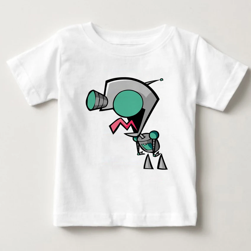 

Детская рубашка Invader Zim из сериала с изображением кричащего зима, Детская рубашка, футболка с изображением инопланетянина и земли для мальчи...