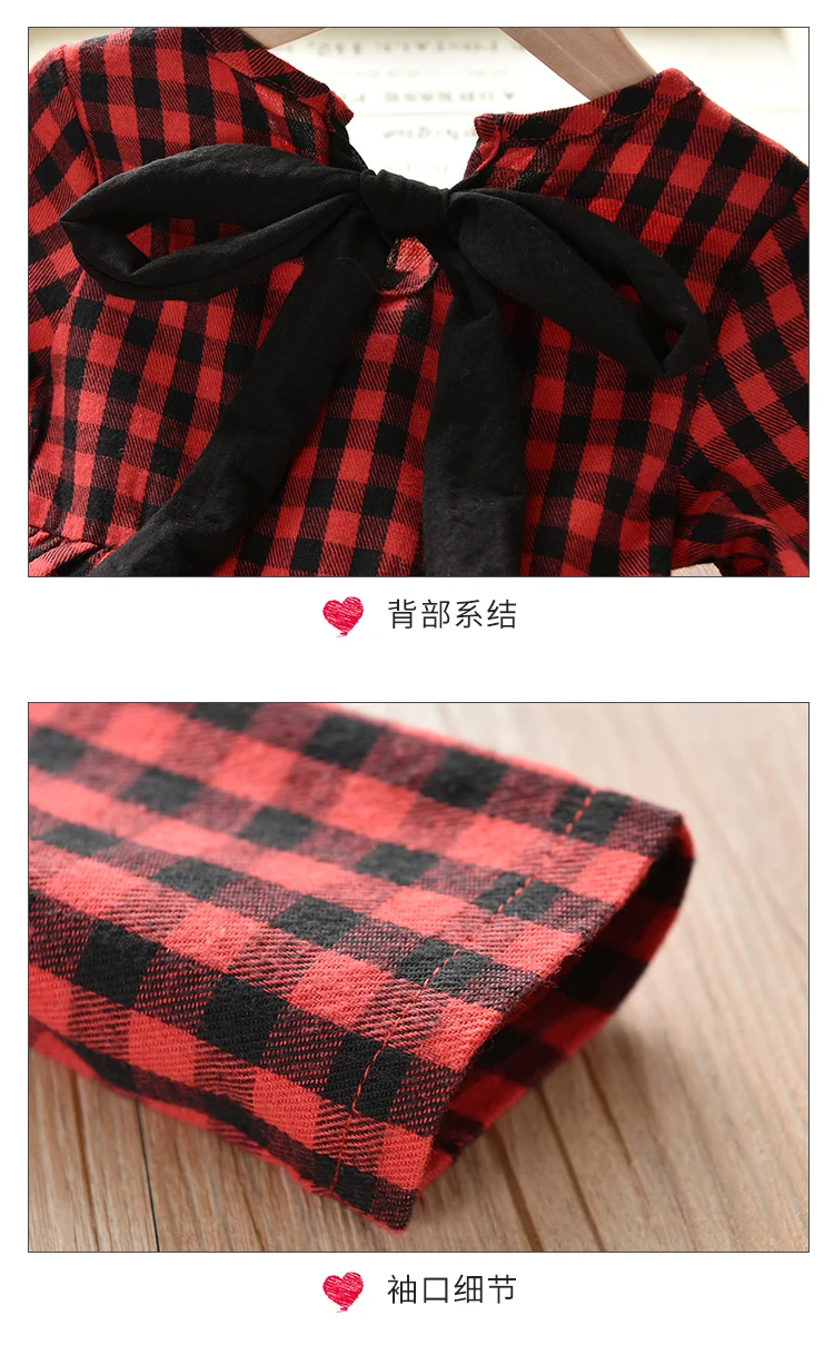 2to 10 year Girls plaid dresses autumn and spring long sleeve fashion female children clothing dress vestido kids clothes