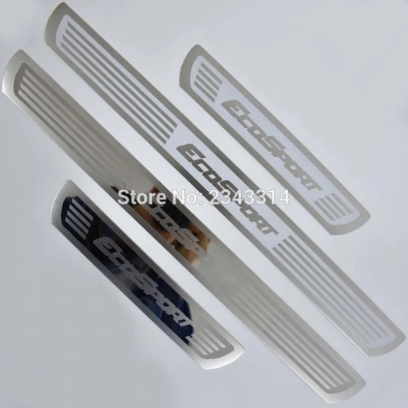 Chrome Glossy Для 2013- Ford Ecosport ультратонкие нержавеющие защитные накладки на пороги автомобиля, накладка на педаль, автомобильные аксессуары - Цвет: Chrome Glossy