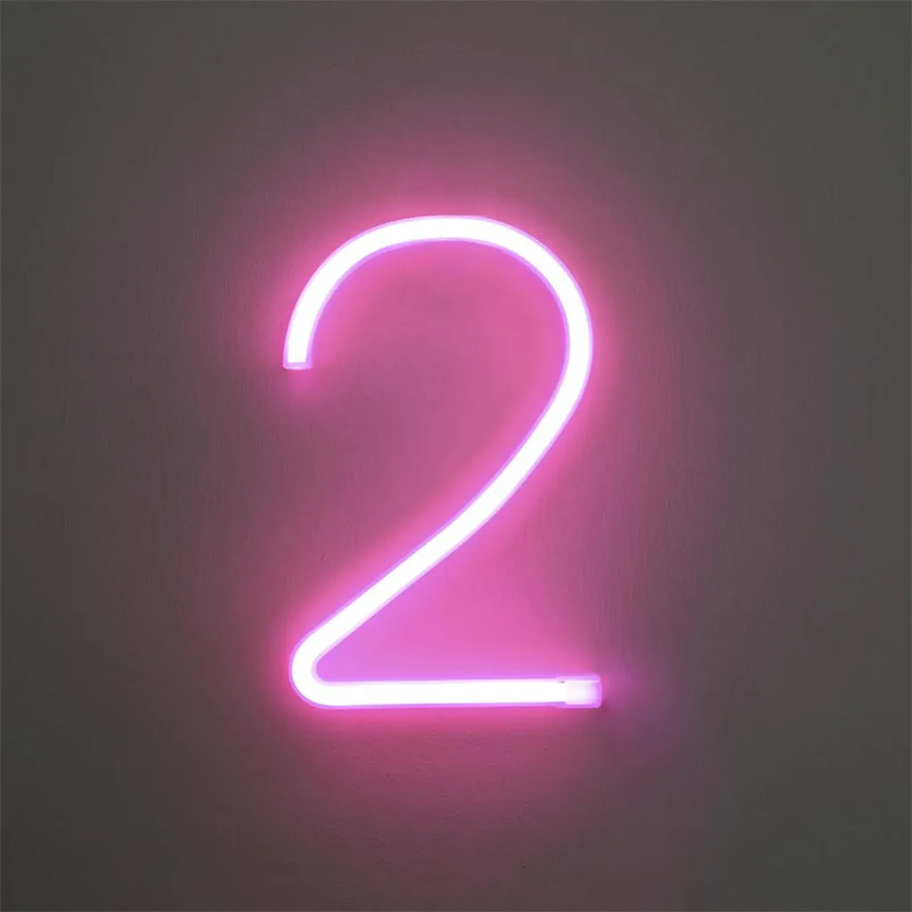 Creative 3d 0-9 Digital Number Letter LED Lights Night Light Plastic Letters Standing Hanging Pink Birthday Party Decor | Лампы и