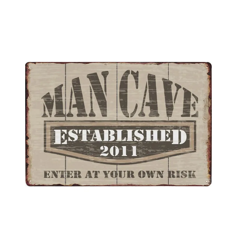 

Man Cave Rule Metal Tin Sign Plaque Vintage Poster Wall Decor For Cafe Bar Pub Hotel Party Home Decor Signs Iron Painting