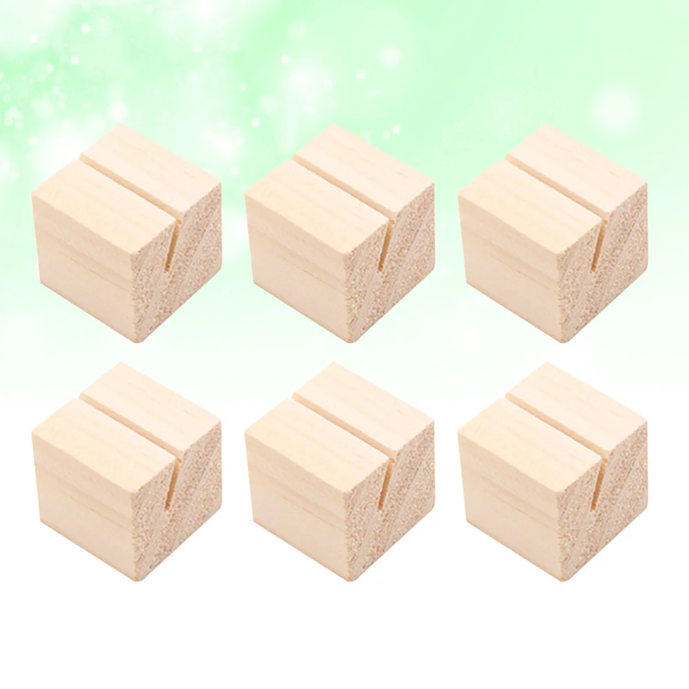 

10 Pcs Business Holder Wooden Square Shaped Photo Stand Picture Holder Memo Holder (3x3x3cm)