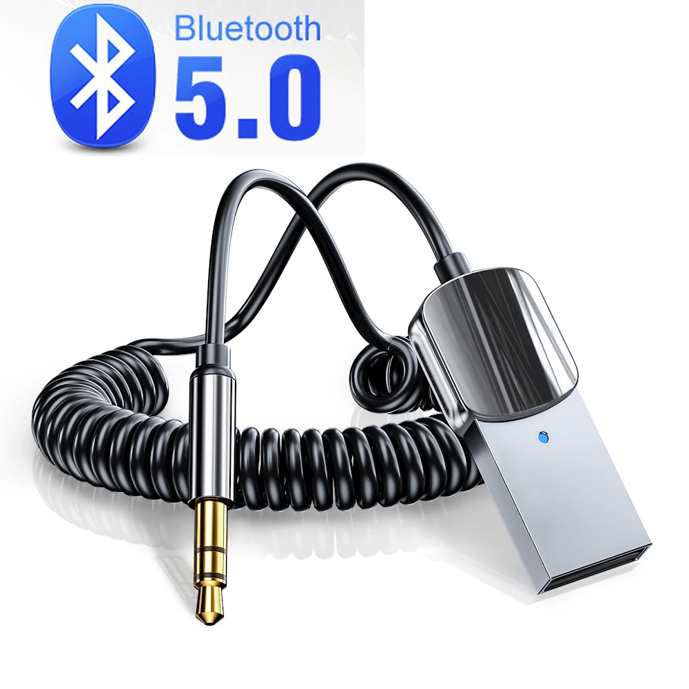 

Aux Bluetooth Adapter Dongle USB To 3.5mm Jack Car Audio Aux Bluetooth 5.0 Handsfree Kit For Car Receiver BT Music Transmitter