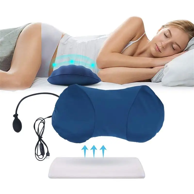 

Adjustable Lumbar Pillow Heating Inflatable Lumbar Support Pillow for Sleeping Lower Back Pain Relief Back Pad Waist Pillow