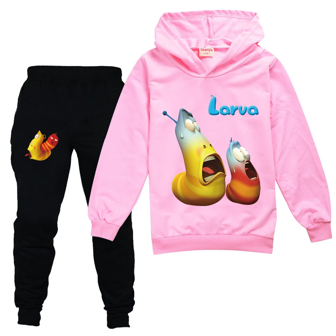 

Autumn boy clothes girl clothes Birthday suit children's clothing larva Hoodies hot stamping printing children's clothing set