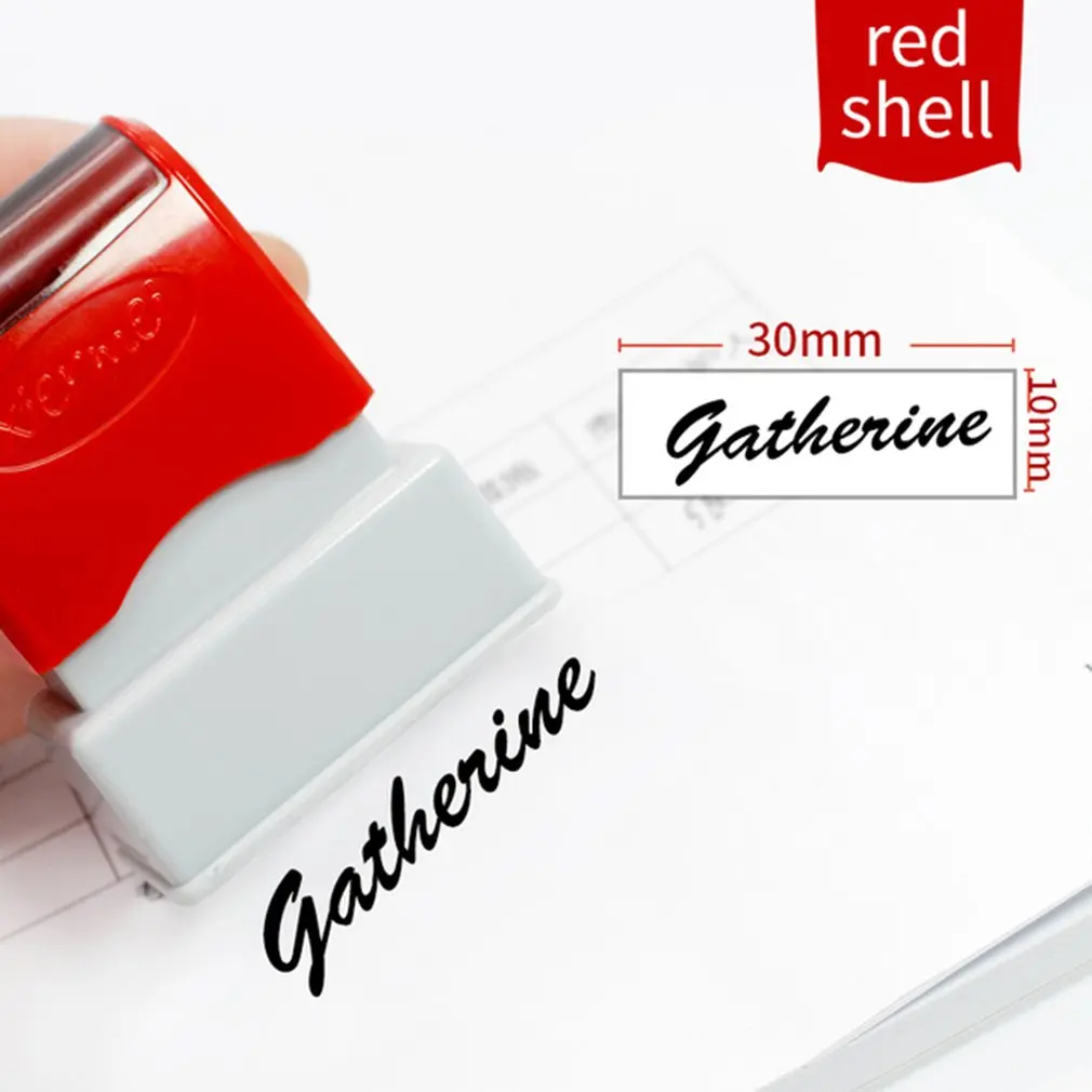 

Custom Teacher Name Ink Stamp Signature Calligraphy Selfing-Inking Personalized Letter Stamp For School Student Child Cloths