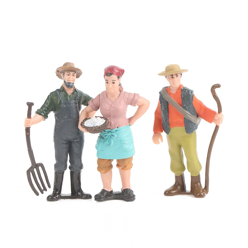

1PC 1:25 Scale Farm Action Figure Worker Farmer PVC People Model Decor Accessories Toys Worker Farmer Model