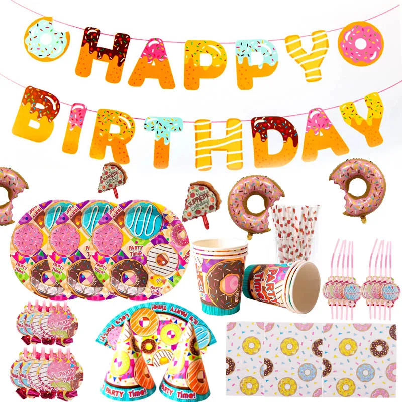 

Donut Party Supplies Plate Disposable Tableware For Kids Girl Donut Birthday Party Decorations Kids Girl Baby Shower Favors