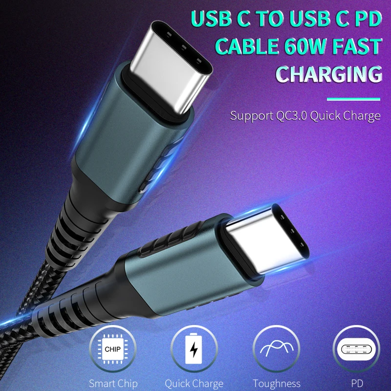 USB Type C PD кабель для Samsung S10 S9 60 Вт 3A Быстрая зарядка Type-C зарядный Дата-кабель Xiaomi Redmi