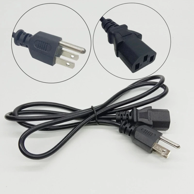 

10pcs IEC C13 Power Supply Lead Extension Cable 1M Cord 3 Prong 3pin USA US Plug for American Thailand Brazil Desktop Monitor HP