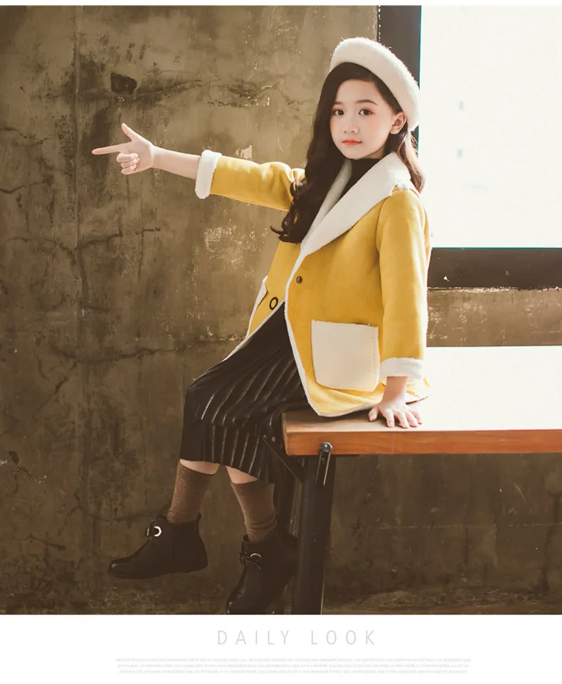 2020 New Autumn Winter Jacket Girls Coats Fleece Warm Kids Long Outerwear Fashion Children's Clothing 8 9 10 11 12 Years | Детская
