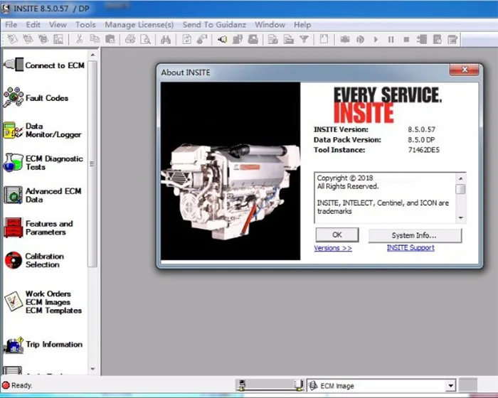 INSITE 8,5 8 электронный Сервис Инструмент V8.5 с Keygen Free Active никогда не истекает+ Calterm III может работать со встроенным 7