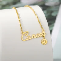 virgo libra sagittarius constellations pendants stainless steel charm jewelry necklaces for best birthday gift feminino