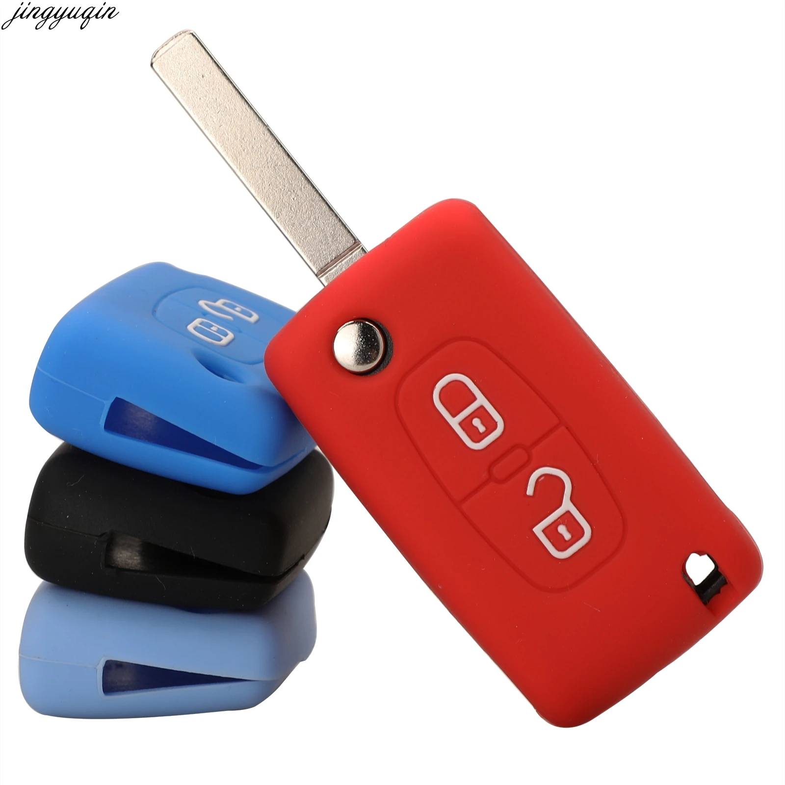 Дистанционный ключ 2 кнопки силиконовый чехол складной КРЫШКА ДЛЯ Citroen C3 C4 C4L C5 C6
