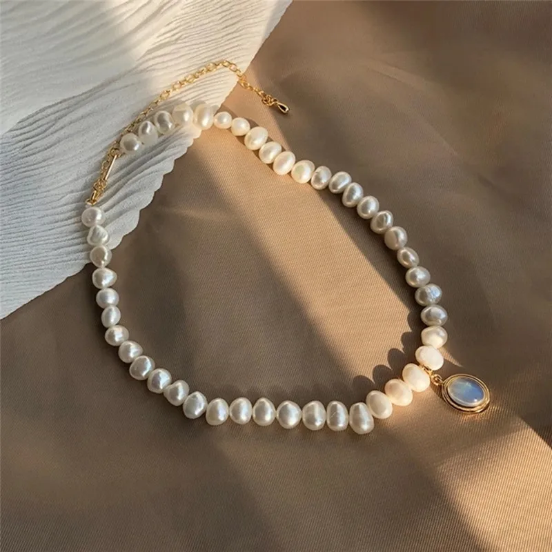 Женское ожерелье из натурального пресноводного жемчуга