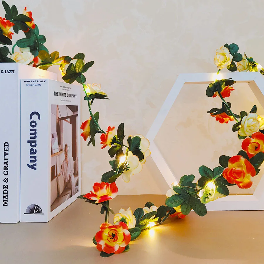 

Гирлянда с цветами розы, 20 светодиодов, питание от батарейки, Рождество, свадьба, день Святого Валентина, событие, вечерние ринка, Декоративн...