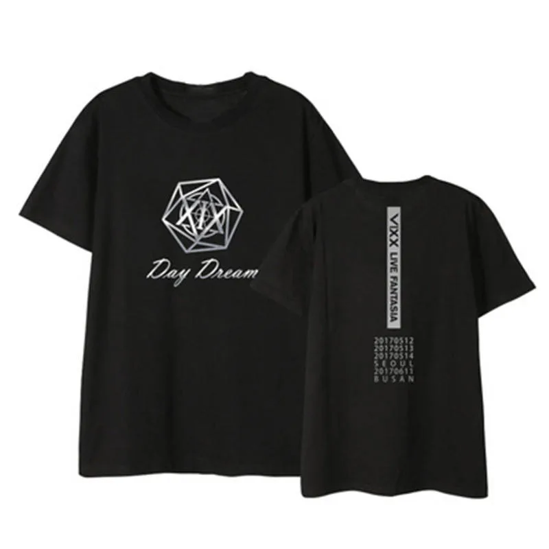 Kpop VIXX DAYDREAM Day Dream Album Shirts K POP Повседневная хлопковая футболка футболки с короткими