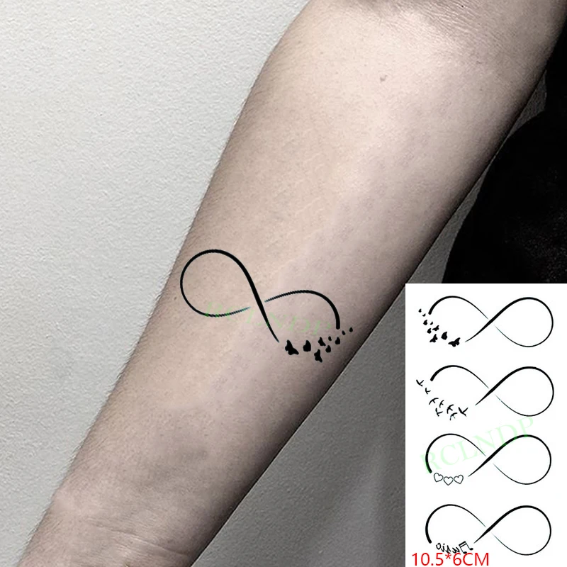 

Waterproof Temporary Tattoo Sticker Number Eight Pattern Bird Butterfly Love Tatto Flash Tatoo Fake Tattoos for Men Women