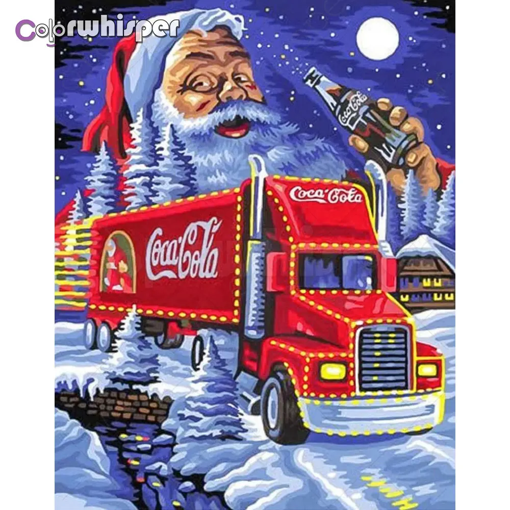 Алмазная картина 5D полный квадрат/круглый Daimond Счастливого Рождества картинка с