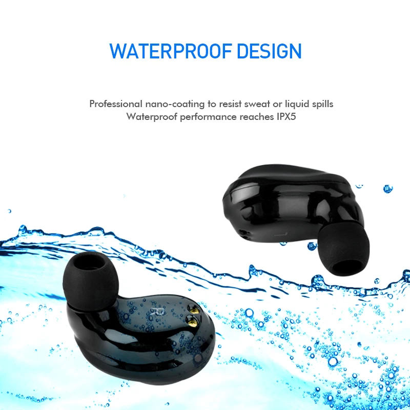 Мини Bluetooth наушники спортивные беспроводные Handsfree Музыкальная гарнитура с
