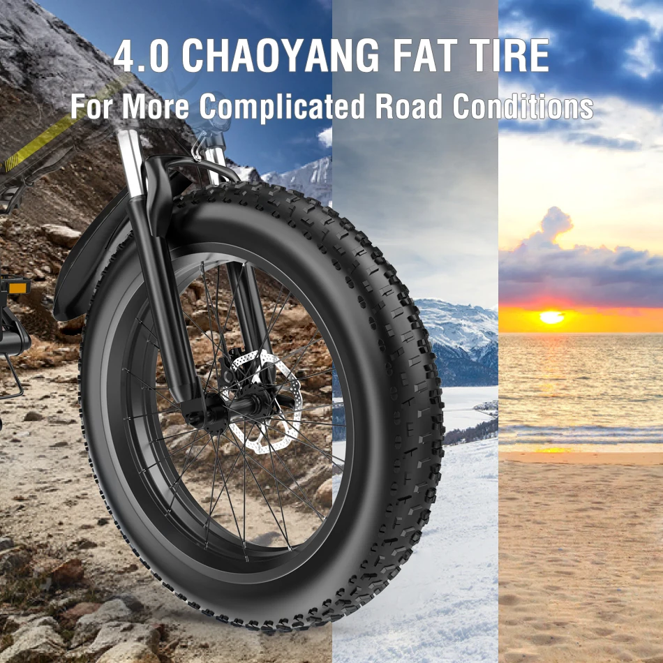 Электрический велосипед Janobike складной с двойным гидравлическим тормозом