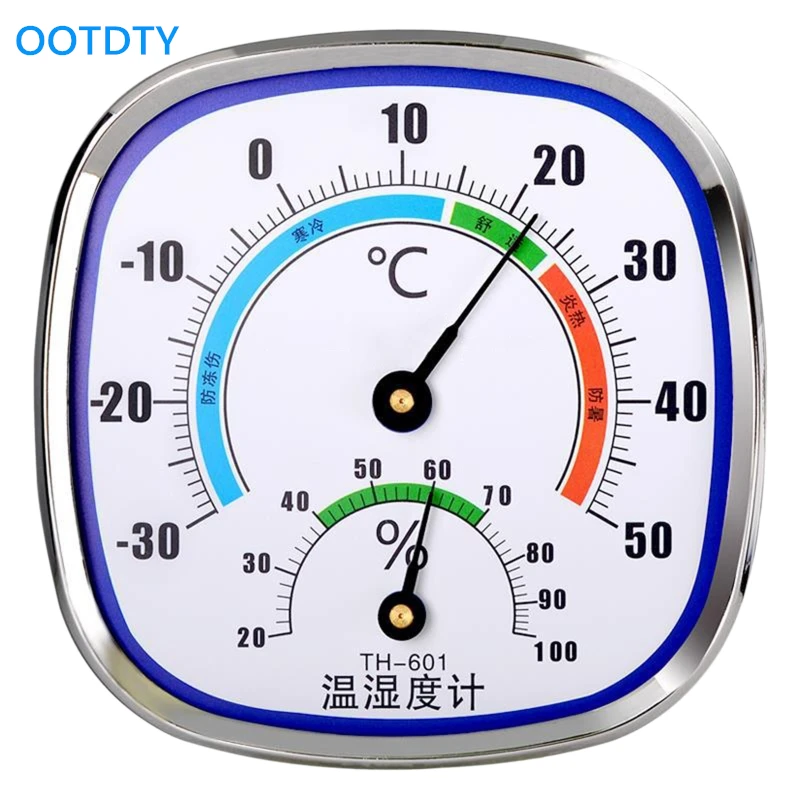 

Thermometer and Hygrometer Analog Humidity Gauge Temperature Monitor Indoor Outdoor Wang Hang & Stand NO BATTERY NEEDED