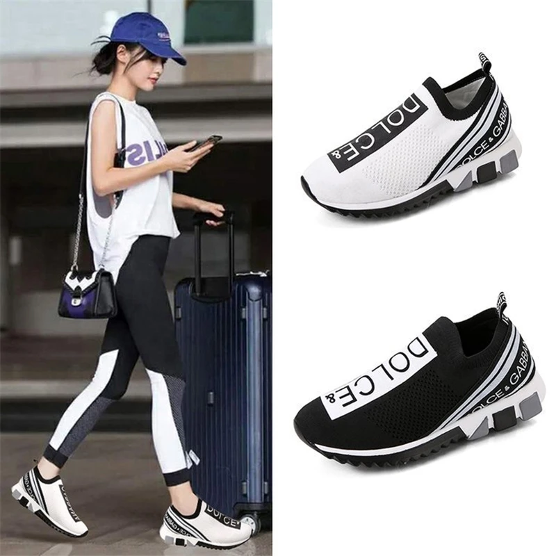 

Flying Woven Breathable Round Head Letter Sneakers Men and Women Flat Shoes Casual Shoes Trend Sports Shoes Large Size 35-45