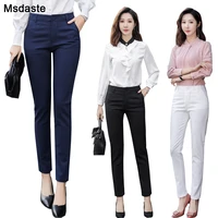 pencil pants women 2020 spring high waist female formal trousers casual pantalones solid workwear stretchy slim woman trousers