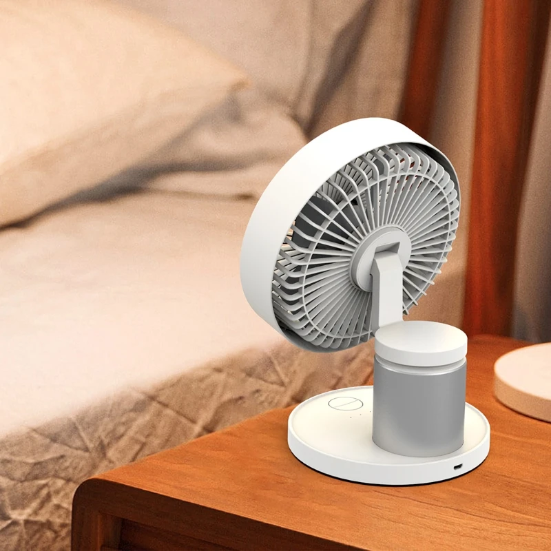 

USB Desk Fan Fordable Table Fan 100 Rotation 3 Speeds Strong Airflow 4000mAh Battery Quiet Operation for Home Office