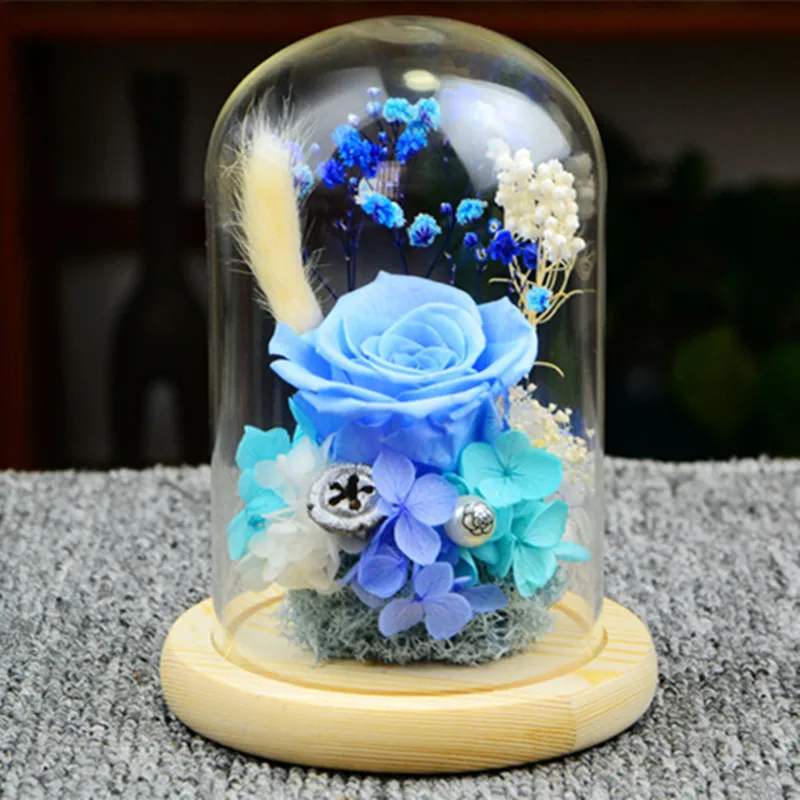 

2sets/pack Diameter=10cm Height=12cm 15cm 18cm Transparent Glass Dome Vase Home Decoration Log Base Cover Friend Gift Wedding