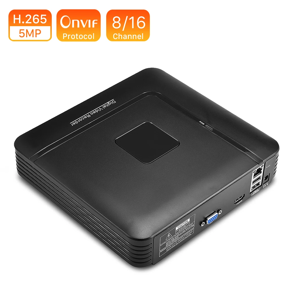 H.265 Max 5MP выход мини видеорегистратор CCTV 16CH / 8CH 4MP 4CH Обнаружение движения ONVIF P2P