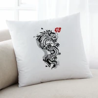 chinese dragon print pillow case mocha cushion cover cartoon home textile pillow cover anime decorative pillows pillowcase