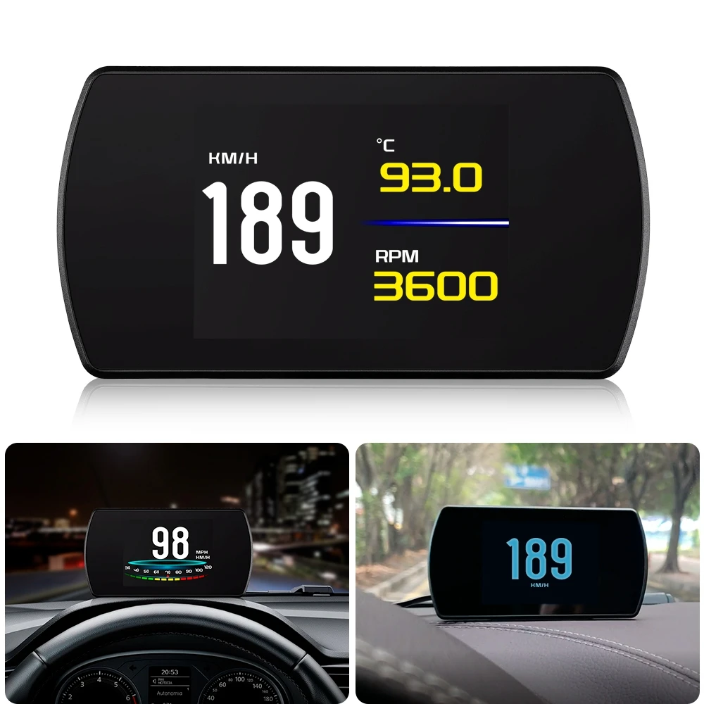 

Turejo OBD2 GPS HUD Car On-board Computer 4.3" HD TFT Digital Speed Projector OBD Head Up Display Coolant Fuel Fault Code Clear