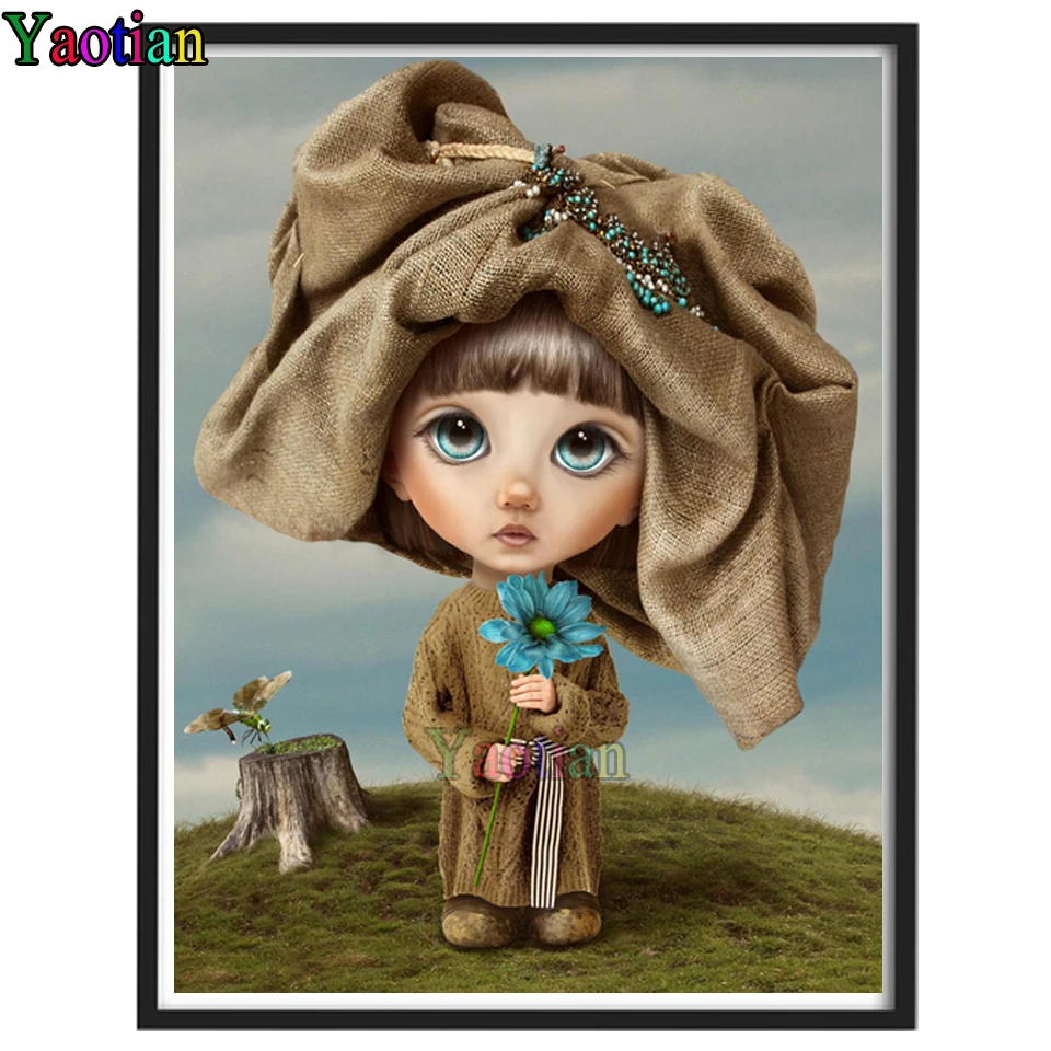 

5d Diy Diamond Painting Cartoon Girl Diamond Embroidery Full Square/Round Diamond Mosaic Cross Stitch Puzzle Picture Rhinestone