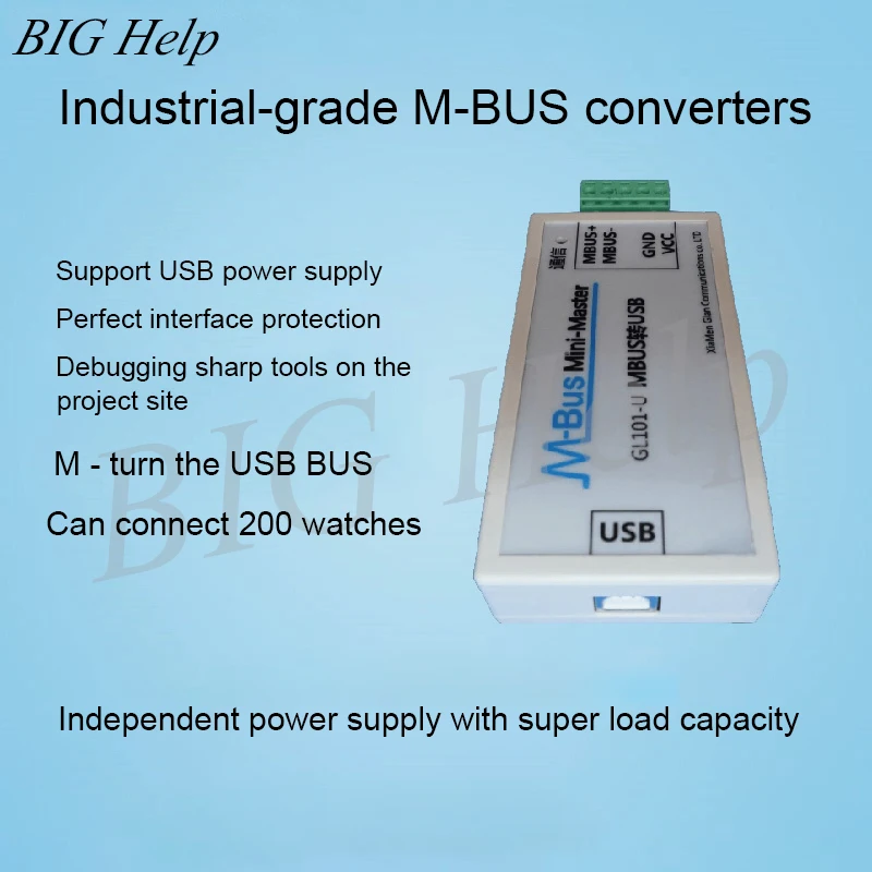 

MBUS/M-BUS to USB Converter USB-MBUS Meter Reading Communication USB Power Supply Can Connect 200 Meters