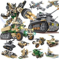 1078 pcs world war 2 army figures set troops building blocks bricks militaryed tanks robot helicoptered armored car model toys