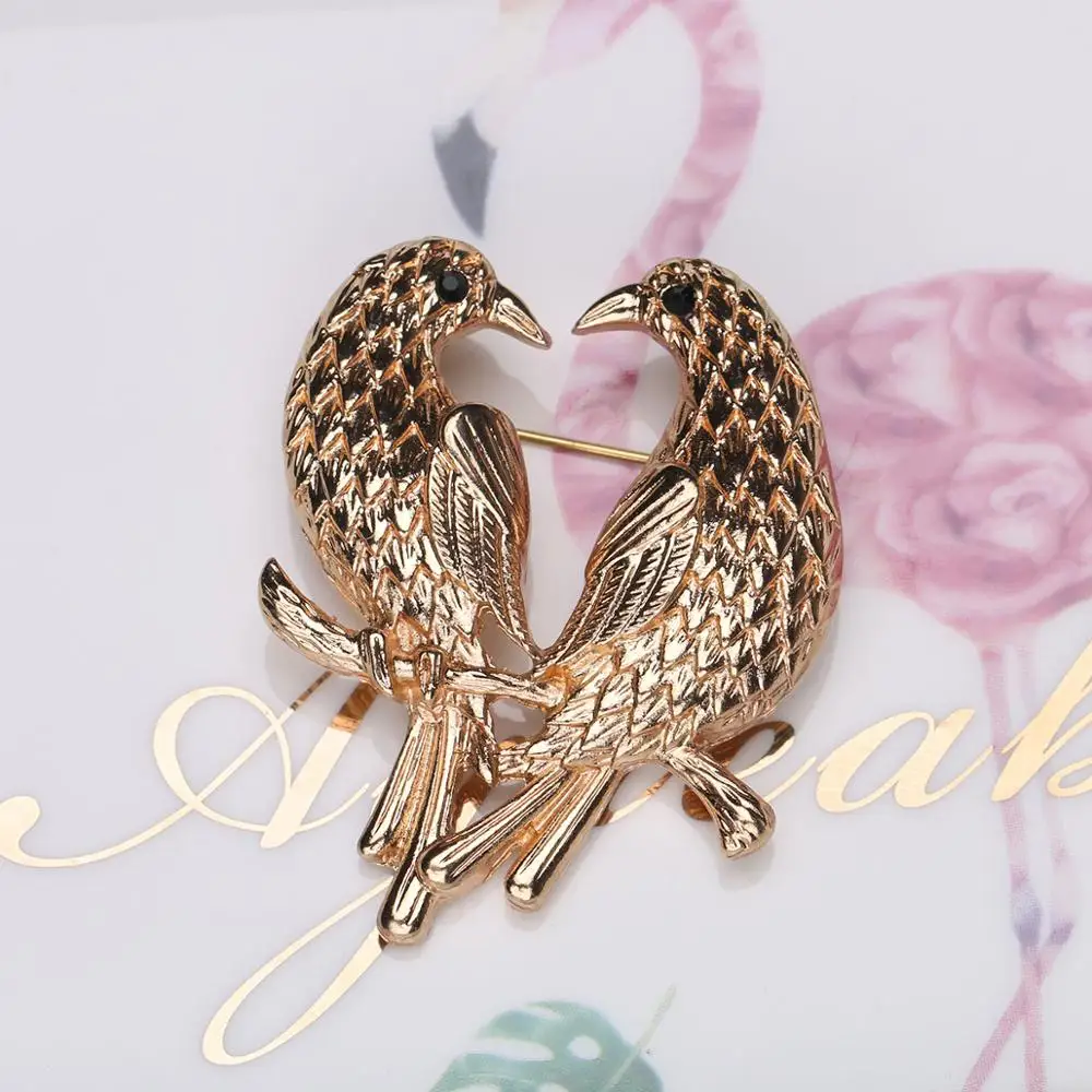 CARTER LISA винтажные Броши ручной работы из розового золота с птицами для женщин