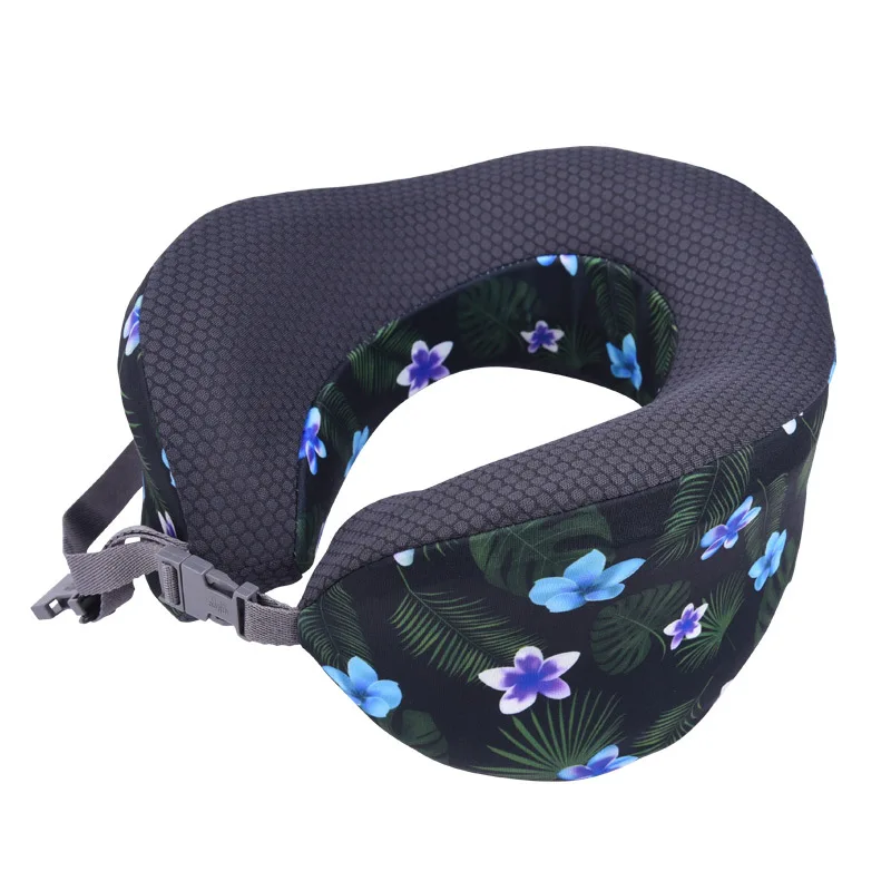 blue flower C U-образная дорожная подушка для самолета с эффектом памяти, подушка для шеи, аксессуары для путешествий, удобные подушки для сна, домашний текстиль - Цвет: blue flower C